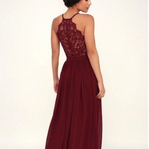 Love Spell Burgundy Lace-Back Maxi Dress - Lulus